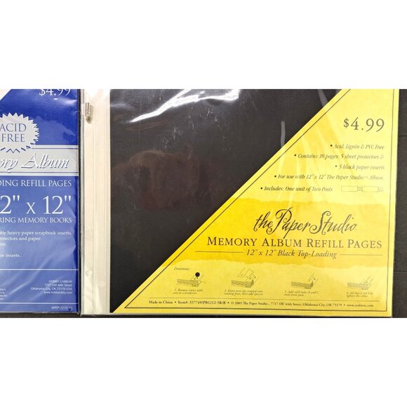 Memory Album Refill Pages 3 Packs Black Paper Studio 1 White Hobby Lobby 12 X 12 - Picture 3 of 7